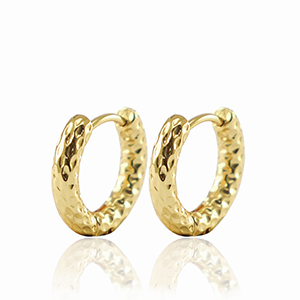 Stainless steel hoop earrings 21 mm Gold, by pair