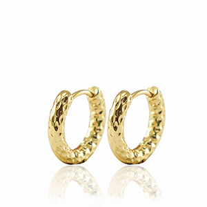 Stainless steel hoop earrings 17 mm Gold, by pair