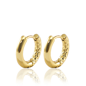 Stainless steel hoop earrings 19 mm Gold, by pair