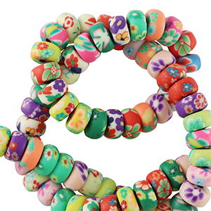 Polymer Beads 4 x 7 mm Multicolour, 10 pieces