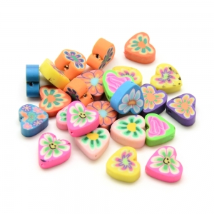 Polymer beads flower, 5 pieces