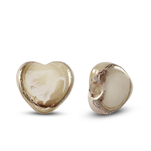 Ceramic beads heart beige sand 11x12mm, per piece