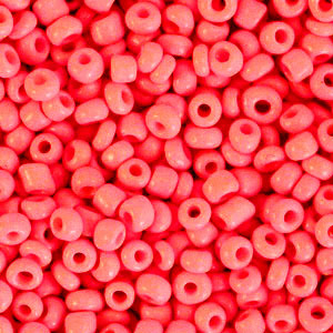 Rocailles 3mm neon coral red, 15 gram
