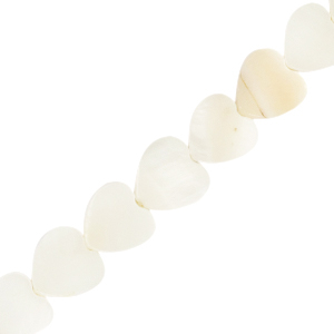 Beads shell heart White, per piece