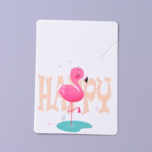 Sieradenkaartjes flamingo, 5 stuks