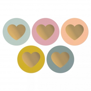 Stickers lovely hearts large 5cm, 10 piece